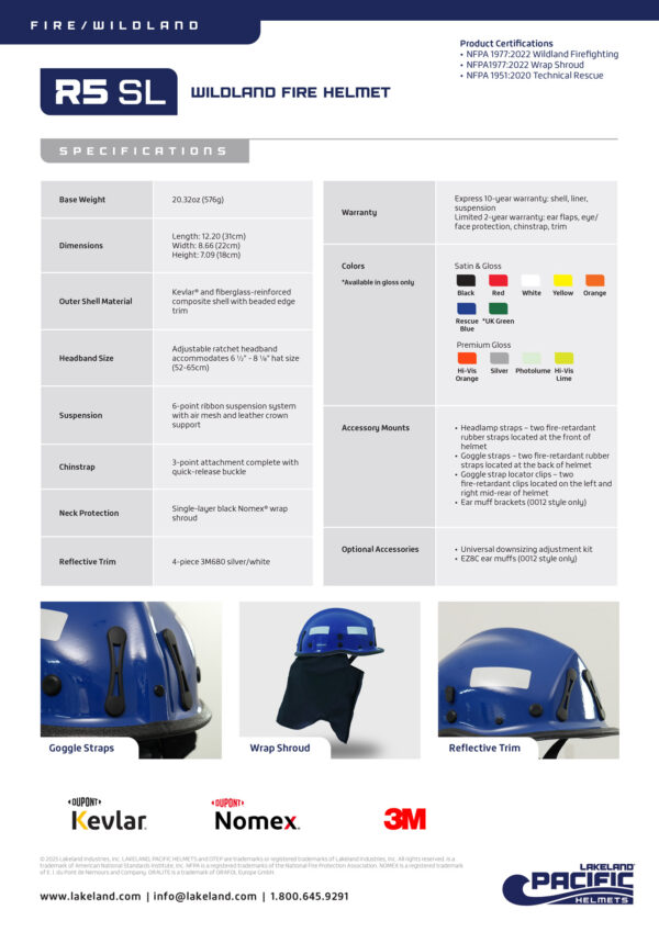 Dual Certified Wildland Fire / Technical Rescue Helmet - Pacific